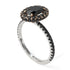 Two Tones Oval Black Diamond Halo Hidden Diamonds Ring - Amy No. 81