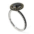 Two Tones Oval Black Diamond Halo Hidden Diamonds Ring - Amy No. 80