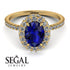 Oval Sapphire Halo Hidden Diamonds Ring - Amy No. 13 image 10