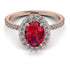 Oval Ruby Halo Hidden Diamond Ring - Amy No. 11