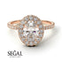 Oval Diamond Halo Hidden Diamonds Ring - Amy No. 2