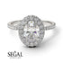 Oval Diamond Halo Hidden Diamonds Ring - Amy No. 3
