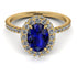 Oval Sapphire Halo Hidden Diamonds Ring - Amy No. 13 image 1