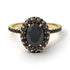 Two Tones Oval Black Diamond Halo Hidden Diamonds Ring - Amy No. 79