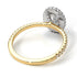 Two Tones Oval Diamond Halo Hidden Diamonds Ring - Amy No. 77