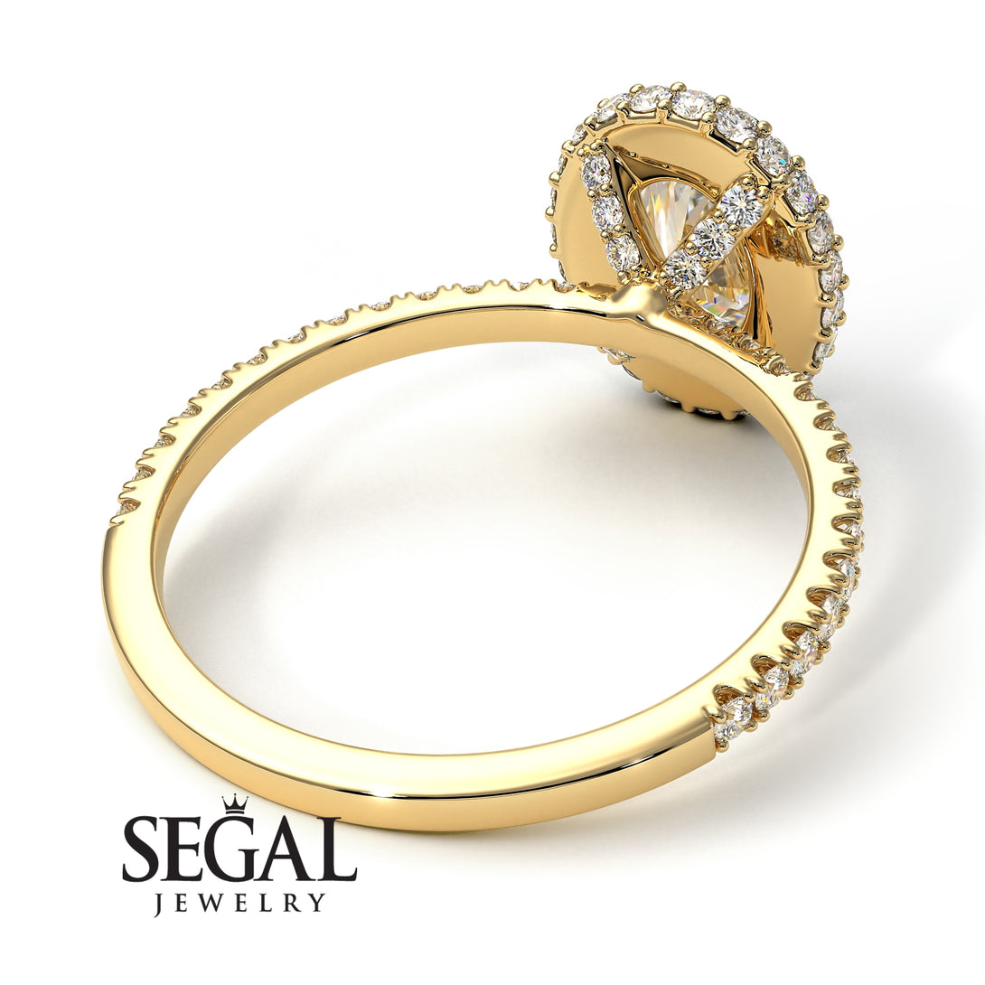 Oval Diamond Halo Hidden Diamonds Ring - Amy No. 1