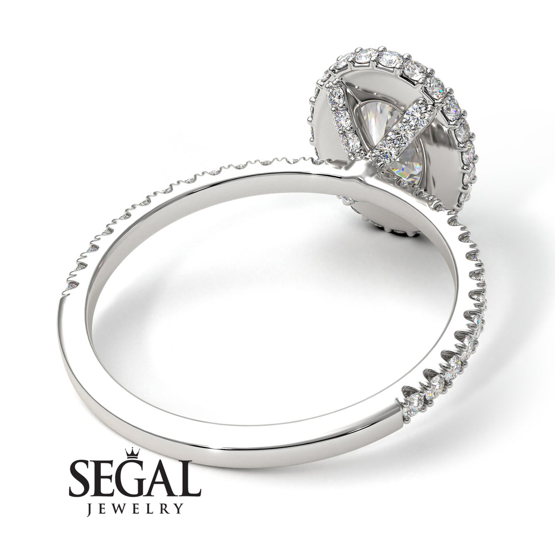 Oval Diamond Halo Hidden Diamonds Ring - Amy No. 3