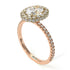 Two Tones Oval Diamond Halo Hidden Diamonds Ring - Amy No. 76