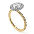 Two Tones Oval Diamond Halo Hidden Diamonds Ring - Amy No. 77