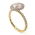 Two Tones Oval Diamond Halo Hidden Diamonds Ring - Amy No. 76