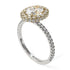 Two Tones Oval Diamond Halo Hidden Diamonds Ring - Amy No. 77