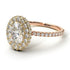 Two Tones Oval Diamond Halo Hidden Diamonds Ring - Amy No. 76