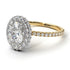 Two Tones Oval Diamond Halo Hidden Diamonds Ring - Amy No. 77
