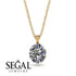 Oval Diamond Hidden Halo Necklace - Gemma No. 31