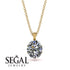 Oval Diamond Hidden Halo Necklace - Gemma No. 46 image 9