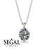 Oval Diamond Hidden Halo Necklace - Gemma No. 33