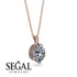 Oval Diamond Hidden Halo Necklace - Gemma No. 2