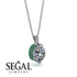 Oval Diamond Hidden Halo Necklace - Gemma No. 18