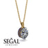 Oval Diamond Hidden Halo Necklace - Gemma No. 61