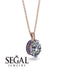 Oval Diamond Hidden Halo Necklace - Gemma No. 62