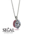 Oval Diamond Hidden Halo Necklace - Gemma No. 48