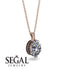 Oval Diamond Hidden Halo Necklace - Gemma No. 32 image 2