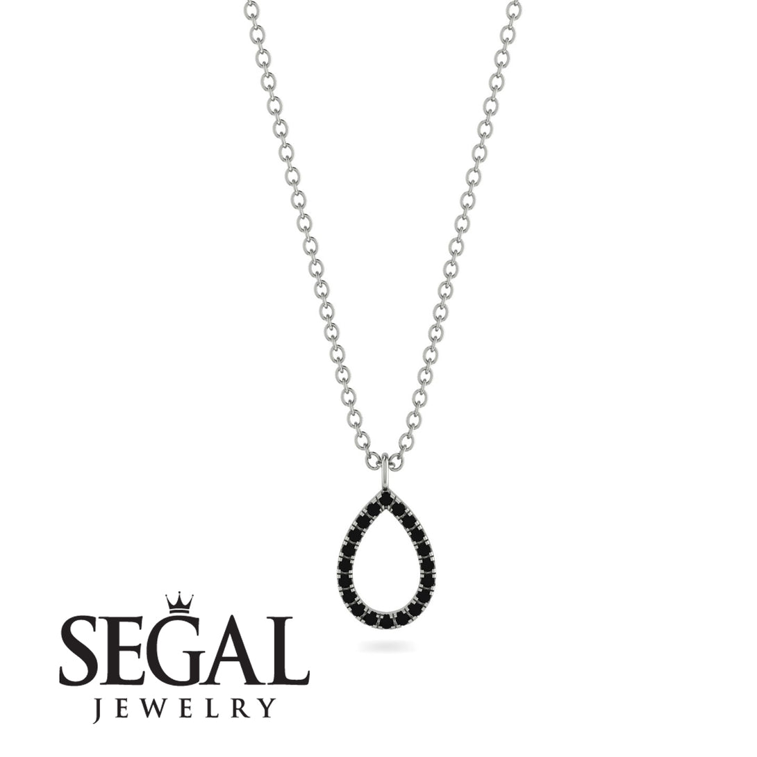 Pear Black Diamond Necklace - Amina No. 9