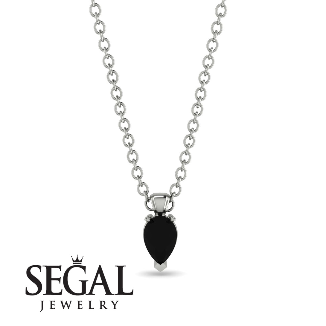 Pear Black Diamond Pendant - Logan No. 9