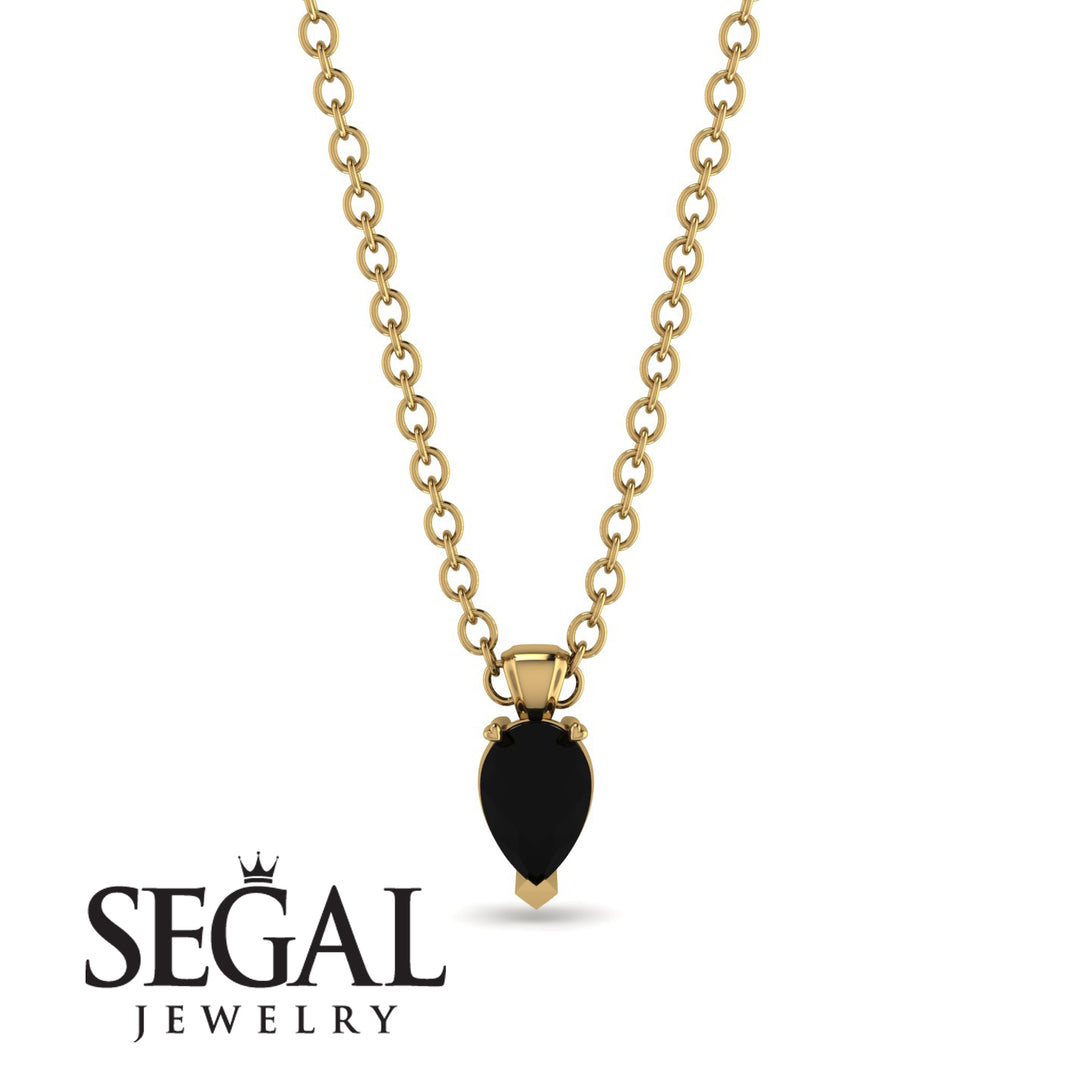 Pear Black Diamond Pendant - Logan No. 7