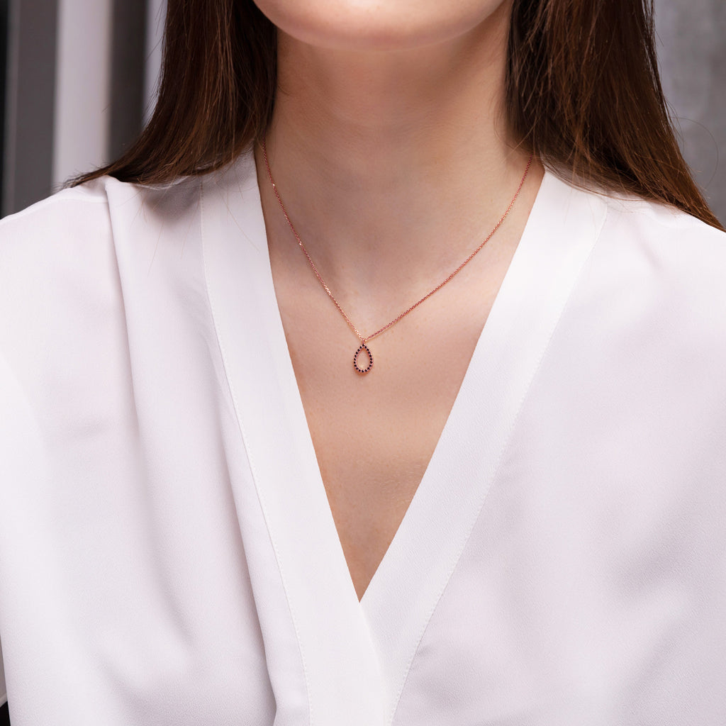 Pear Ruby Necklace - Amina No. 11
