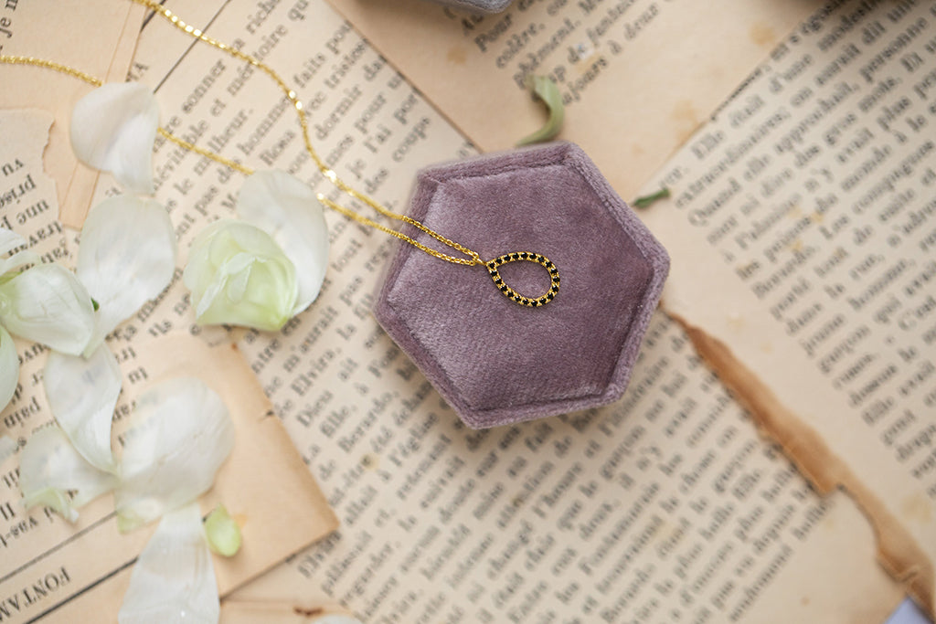 Pear Black Diamond Necklace - Amina No. 7