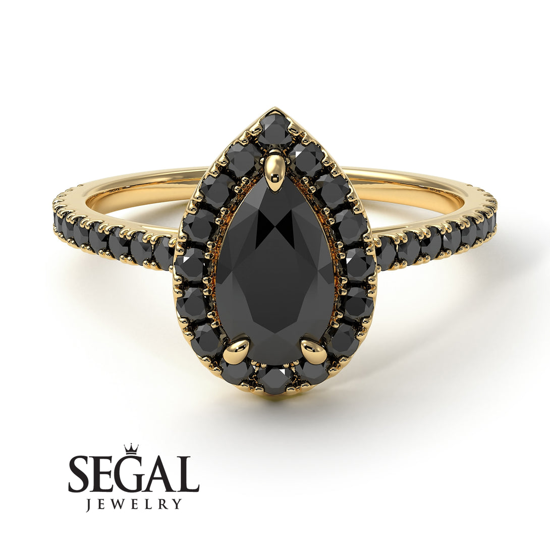 Pear Shaped Halo Diamond Ring - Janet No. 4