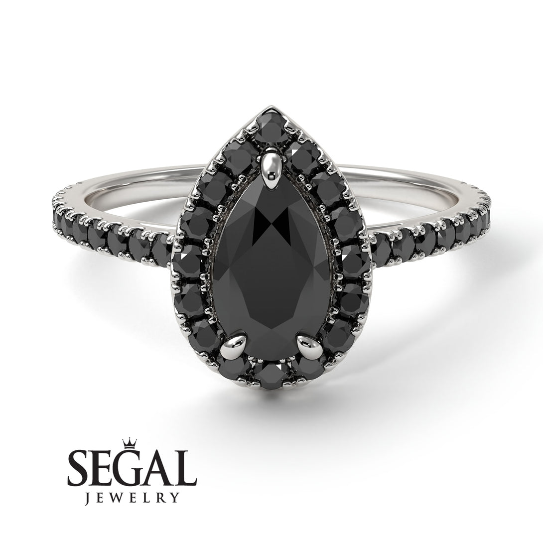 Pear Shaped Halo Diamond Ring - Janet No. 6