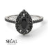 Pear Shaped Halo Diamond Ring - Janet No. 6