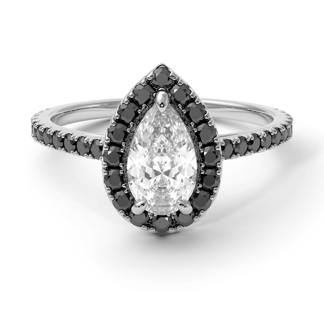 Pear Shaped Halo Diamond Ring - Janet No. 15