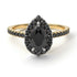 Two Tones Pear Shaped Halo Diamond Ring - Janet No. 11