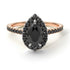 Two Tones Pear Shaped Halo Diamond Ring - Janet No. 12