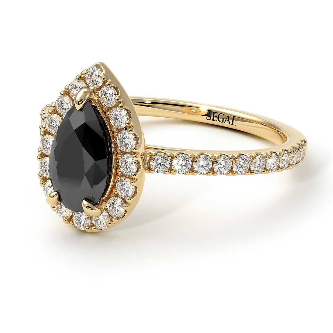 Pear Shaped Halo Diamond Ring - Janet No. 16