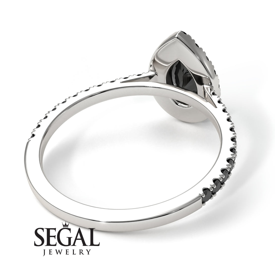 Pear Shaped Halo Diamond Ring - Janet No. 6