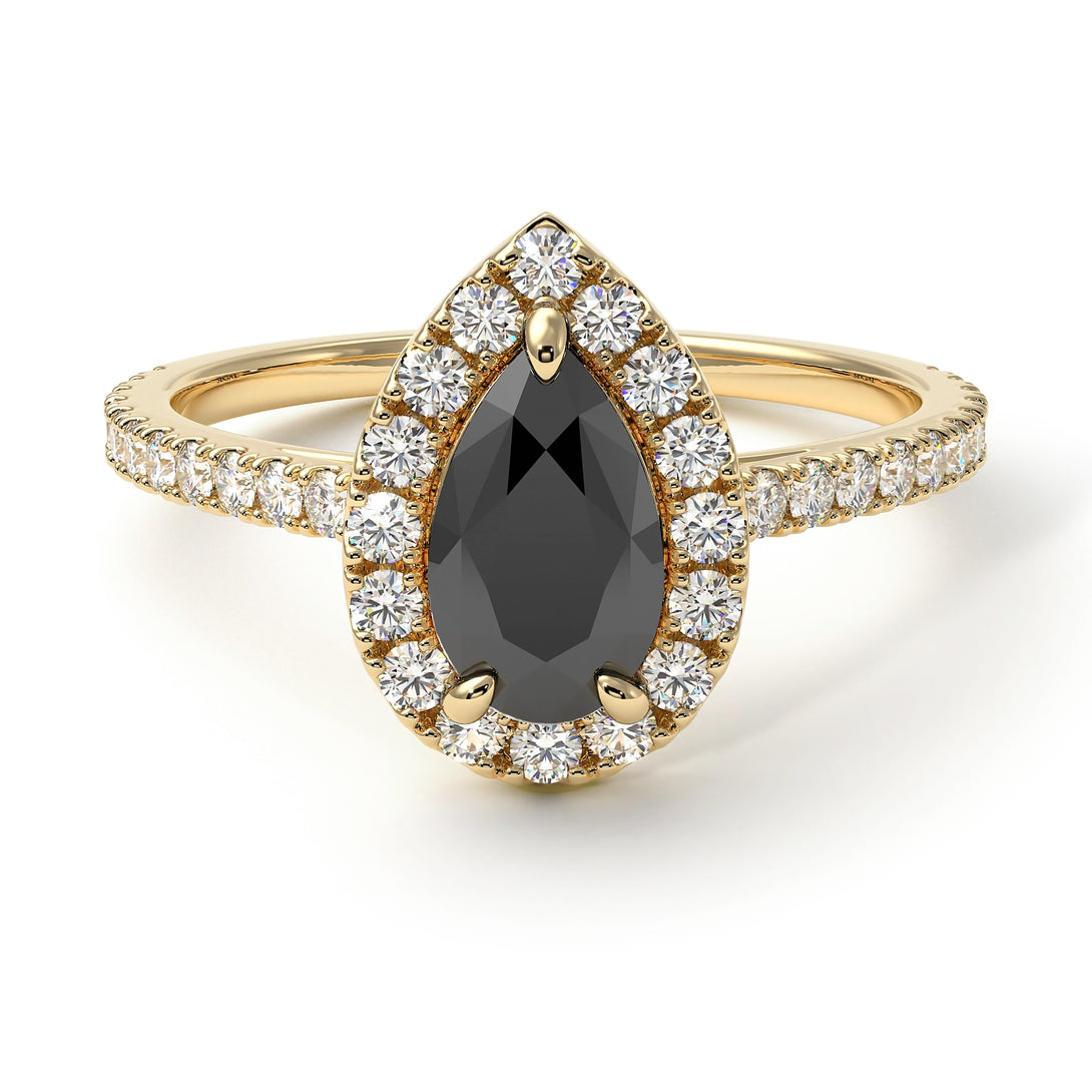Pear Shaped Halo Diamond Ring - Janet No. 16
