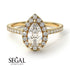 Pear Shaped Halo Diamond Ring - Janet No. 1