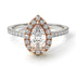 Two Tones Pear Shaped Halo Diamond Ring - Janet No. 9
