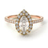 Two Tones Pear Shaped Halo Diamond Ring - Janet No. 7