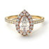 Two Tones Pear Shaped Halo Diamond Ring - Janet No. 7