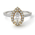 Two Tones Pear Shaped Halo Diamond Ring - Janet No. 8