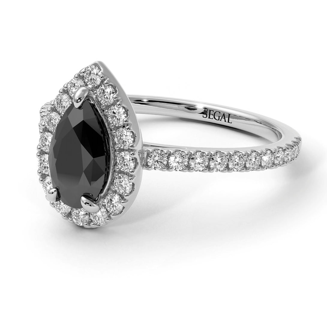 Pear Shaped Halo Diamond Ring - Janet No. 18