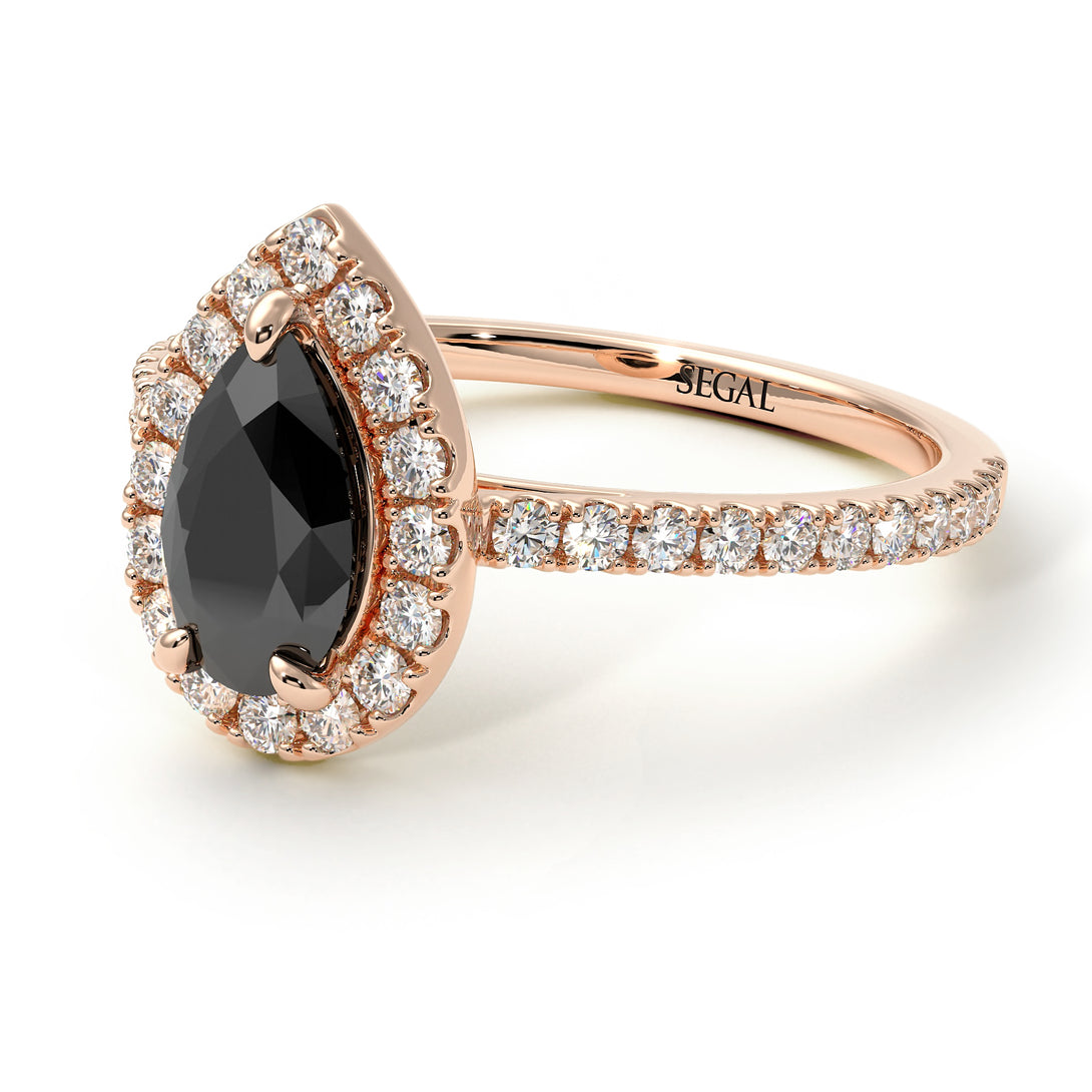 Pear Shaped Halo Diamond Ring - Janet No. 17