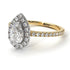 Two Tones Pear Shaped Halo Diamond Ring - Janet No. 8