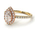 Two Tones Pear Shaped Halo Diamond Ring - Janet No. 7