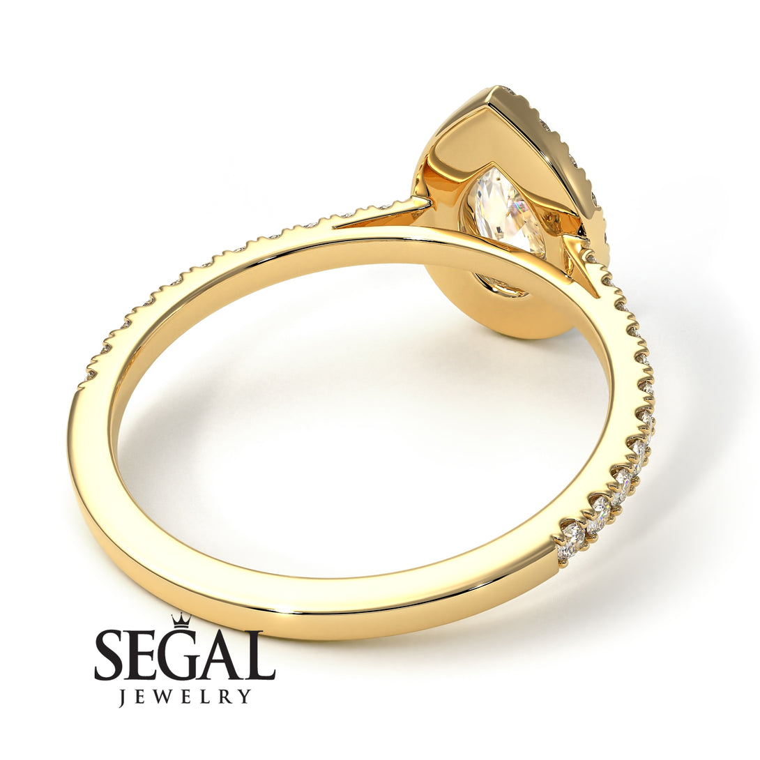 Pear Shaped Halo Diamond Ring - Janet No. 1